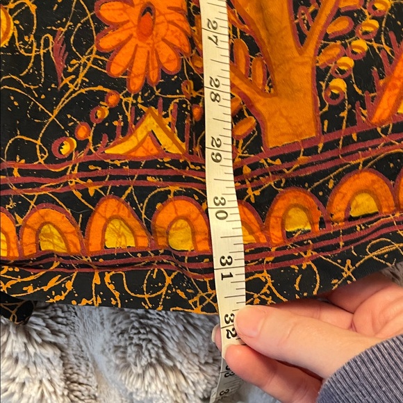 Vintage 60’s /70’s Mexican tree of life floral Skirt - Orange and Black - Picture 4 of 5